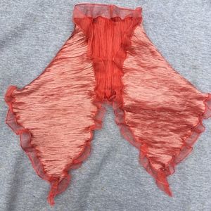 Roshanara orange/peach stretchy ruffled scarf NWT